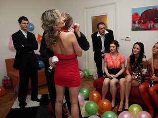 Uber-sexy fucking dolls at a B-day