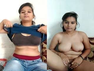 Huge-boobed Indian women de-robe and