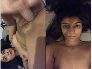 Black babe gets off with a huge fuck