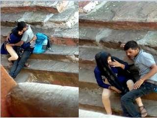 Outdoor paramour loves pussy eating and