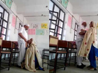 Principal and teacher pamper in hot