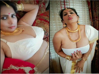 Desi auntie unsheathes her hefty orbs