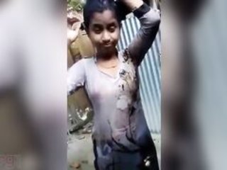 Youthful stunner displays off her puny