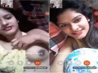 Adorable Indian babe plays with her