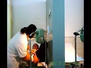 Medical exam of Chinese woman's genitals